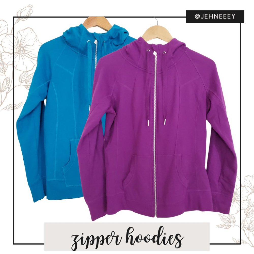 2 Champion Purple & Blue Zipper Hoodies